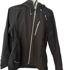 Black Windbreaker Jacket with Hood